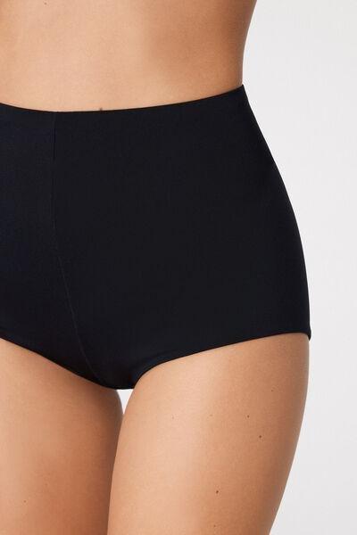 Black Form-Fitting High-Waist Knickers, Black, large image number 3