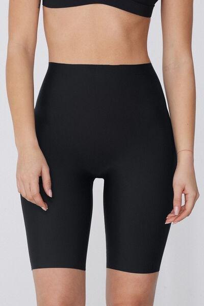 Black Laser Cut Cycling Shorts, , large image number 0