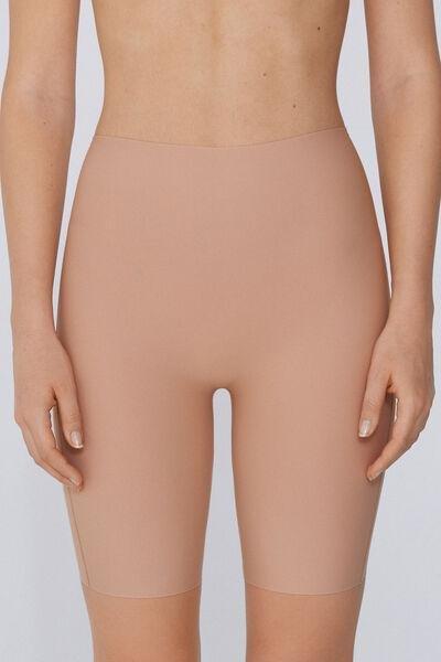 Beige Laser Cut Cycling Shorts, , large image number 0