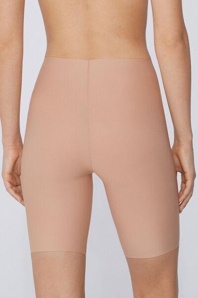 Beige Laser Cut Cycling Shorts, , large image number 2