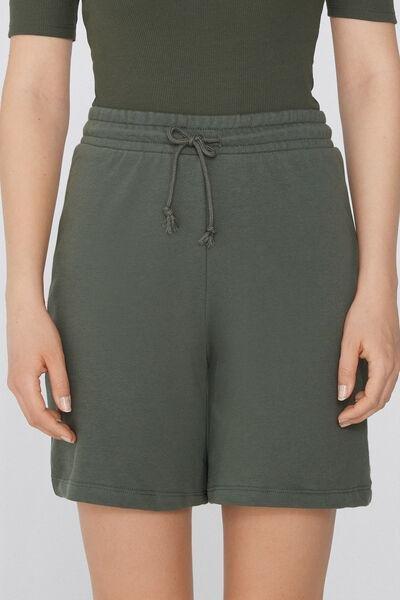 Green Fleece Bermuda Shorts, , large image number 0