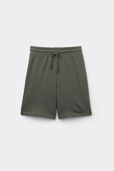 Green Fleece Bermuda Shorts, , large image number 4