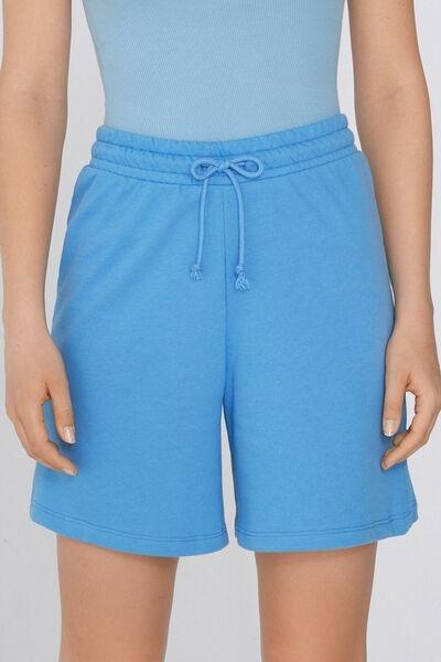 Blue Drawstring Bermuda Shorts, , large image number 0