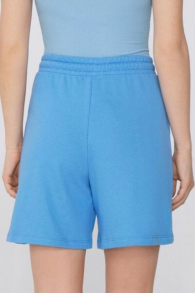 Blue Drawstring Bermuda Shorts, , large image number 2