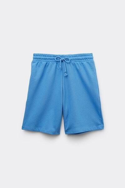 Blue Drawstring Bermuda Shorts, , large image number 4