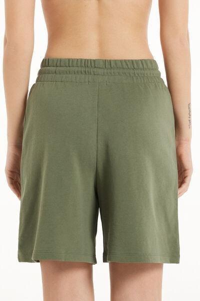 Khaki Elastic Waist Shorts, , large image number 2