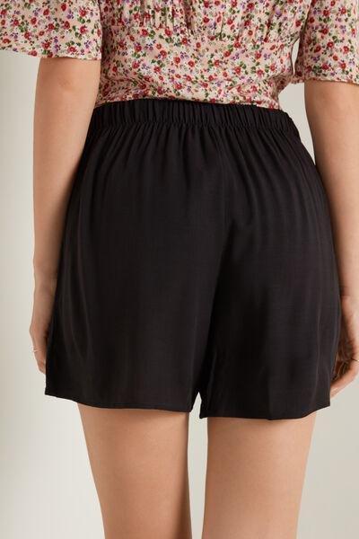 Tezenis - Black Cotton Canvas Pocket Shorts