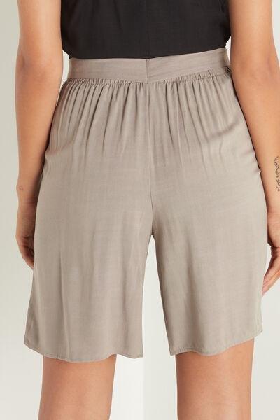 Brown Cotton Canvas Belt Bermudas, 5701_317U, large image number 2