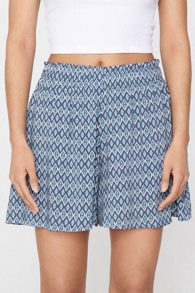 Blue High Waist Lightweight Canvas Culottes, 5701_589Z, large image number 1