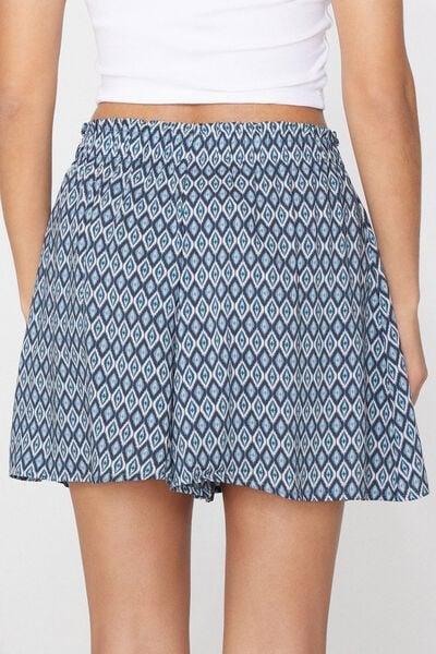 Blue High Waist Lightweight Canvas Culottes, 5701_589Z, large image number 2