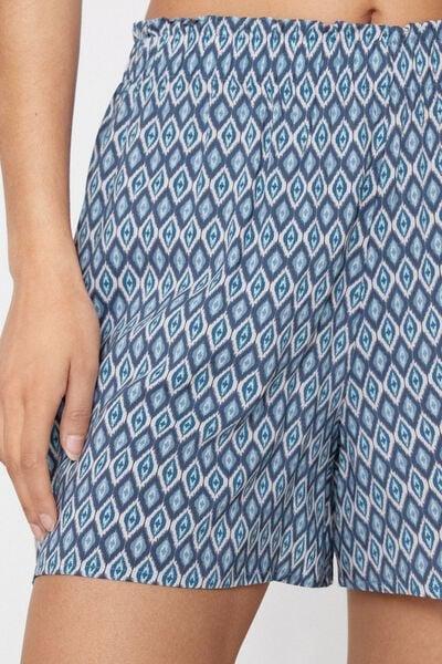 Blue High Waist Lightweight Canvas Culottes, 5701_589Z, large image number 3