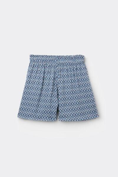 Blue High Waist Lightweight Canvas Culottes, 5701_589Z, large image number 4