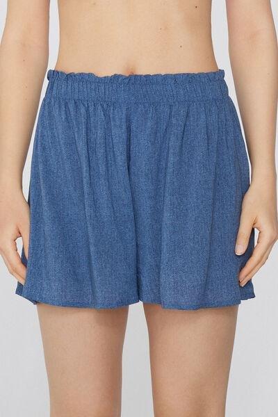 Blue High-Waisted Shorts, , large image number 0