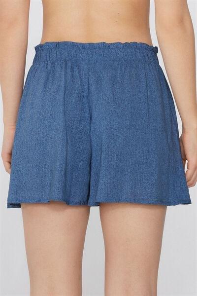 Blue High-Waisted Shorts, , large image number 2