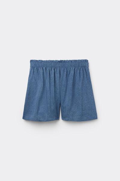 Blue High-Waisted Shorts, , large image number 4