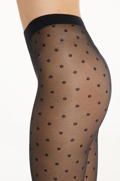 Tezenis - Black All-Over Micro Polka Dots 40-Denier Print Tights