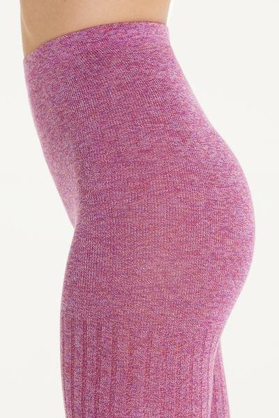 Pink Ribbed Cotton Tights, , large image number 2