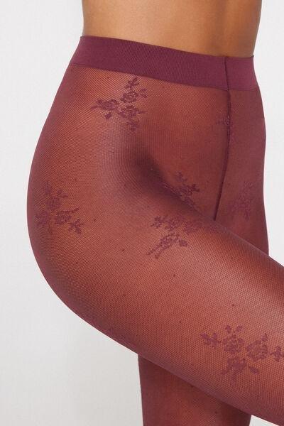 40 Denier Patterned Tights, Brown, 5701_727Z, medium