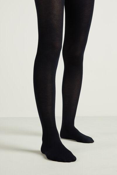 Blue Opaque Cashmere Tights, , large image number 0