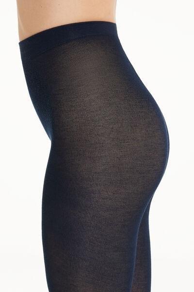 Blue Opaque Cashmere Tights, , large image number 4