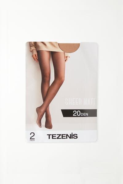 20 Den Super Sheer Tights, Set Of 2 , Beige, 5701_140W, large image number 4