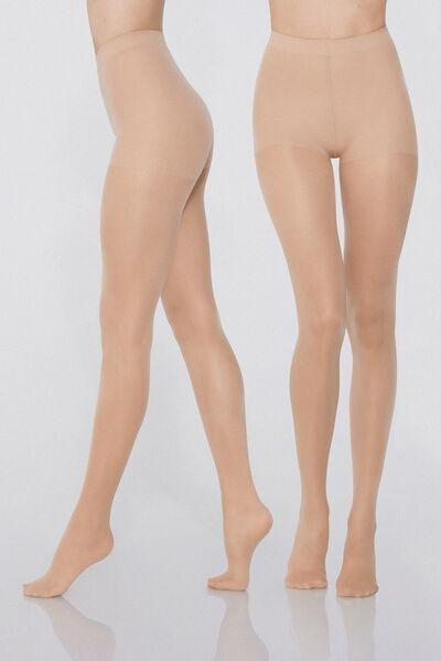 40 Denier Semi-Opaque Tights, Nude, Set Of 2, 5701_140W, medium