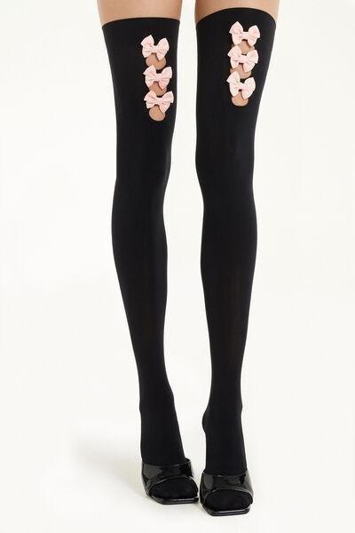 100 Denier Stockings, Black, Black, medium