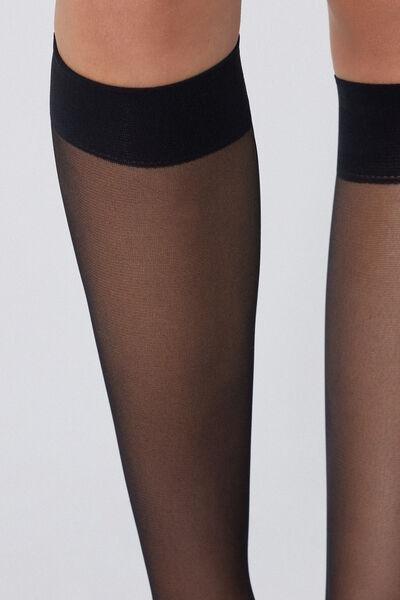 20 Denier Sheer Knee Highs, Black, Black, large image number 2