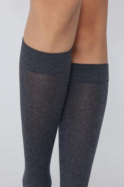 50 Denier Soft Microfibre Knee-Highs, Grey, Dark Grey Blend, large image number 2