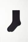 Tezenis - Black 3/4 Length Irregular Ribbed Socks
