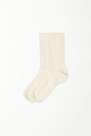 Tezenis - Cream 3/4 Length Irregular Ribbed Socks