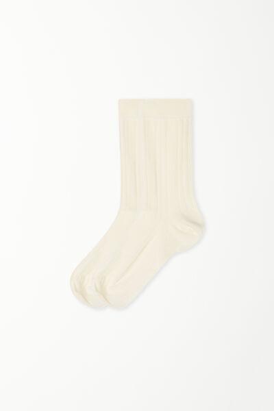 Tezenis - Cream 3/4 Length Irregular Ribbed Socks