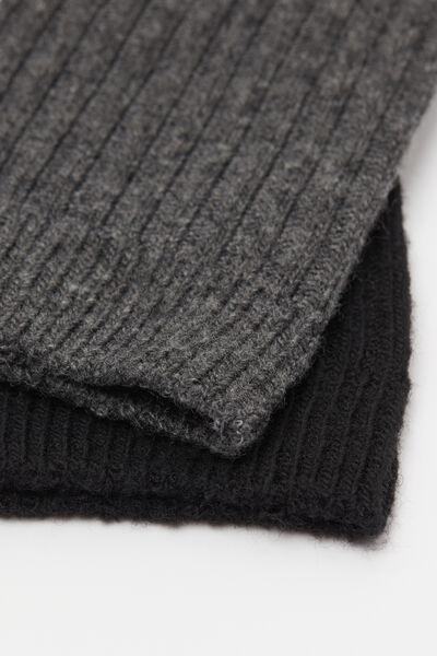 Black / Grey Long Ribbed Socks, Set Of 2, 5701_117Z, large image number 1