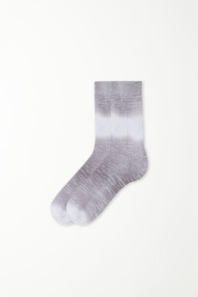 Tezenis - Grey Ribbed Cotton 3/4 Length Socks
