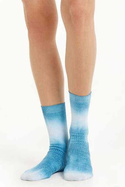 Tezenis - Blue Ribbed Cotton 3/4 Length Socks