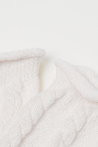 Cream Thick Cable Knit Socks, 5701_167Y, large image number 1