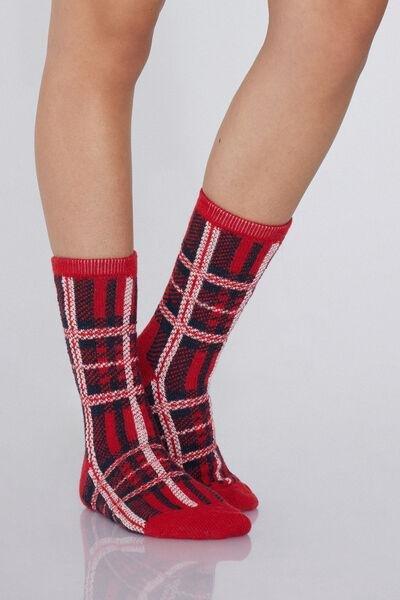 Multicolour Thick Patterned 3/4 Socks, 5701_070Y, large image number 0