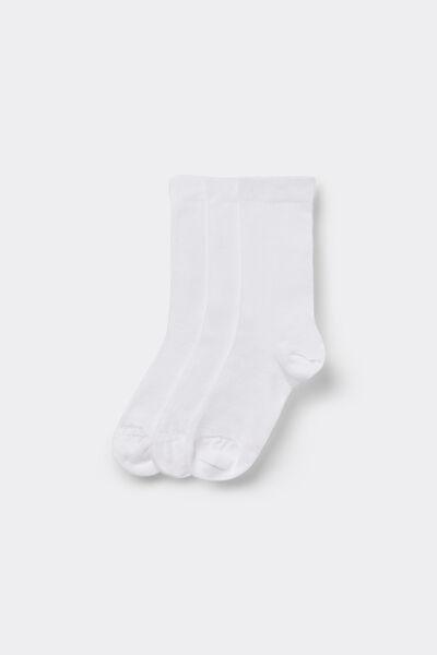 White Mid-Calf Socks, Set Of 3, , medium