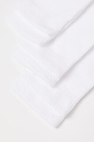 White Mid-Calf Socks, Set Of 3, White, large image number 1