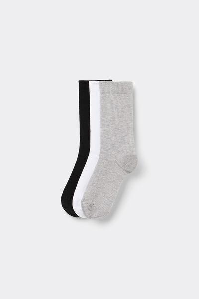 Multicolour Ribbed Socks, Set Of 3, , medium