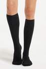 Black Long Thermal Cotton Socks, One-Size