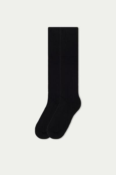 Black Long Thermal Cotton Socks, One-Size, Black, large image number 1