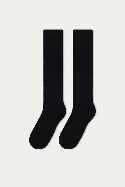 Black Long Thermal Cotton Socks, One-Size, Black, large image number 2