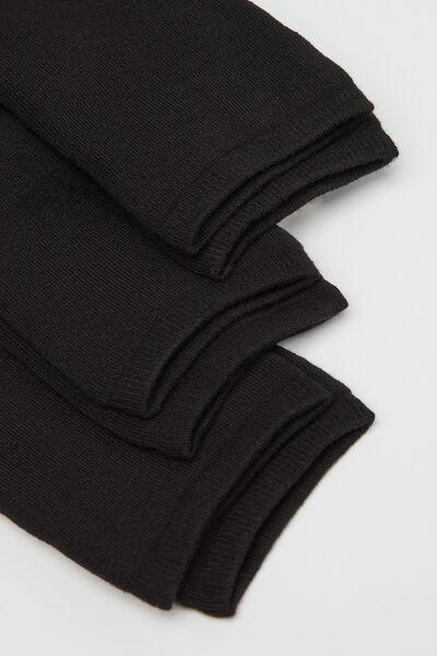 Black Knee Socks, Set Of 3, Black, medium