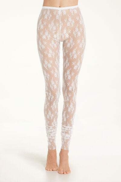 تسوق White Printed Lace Leggings Tezenis