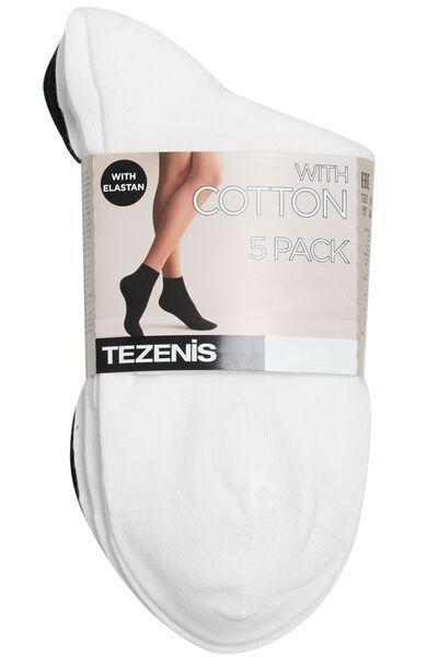 White Short Socks, Set Of 5, White, large image number 1