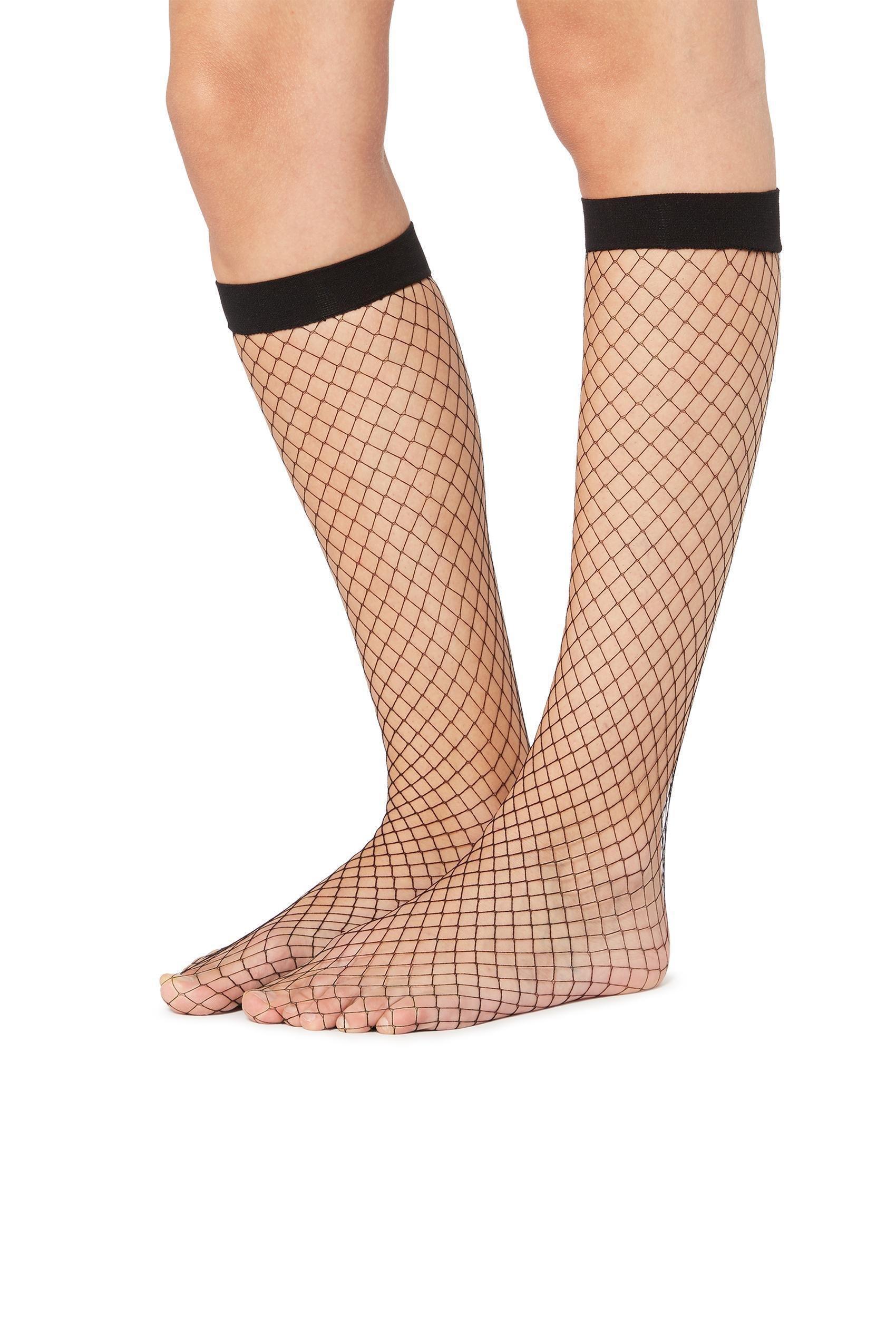 Black Oversized-Fishnet Socks, Black, large image number 0