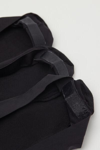 Black No Show Socks , Set Of 3, Black, large image number 2