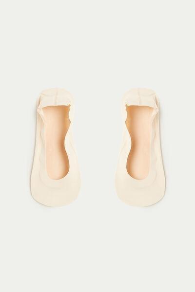 Caramel Raw-Cut No-Show Socks, Natural Nude, large image number 1