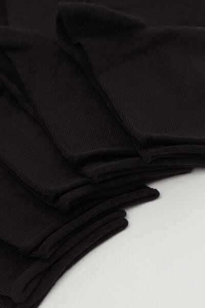 Black No Cuff Socks, Set Of 5, Black, large image number 2